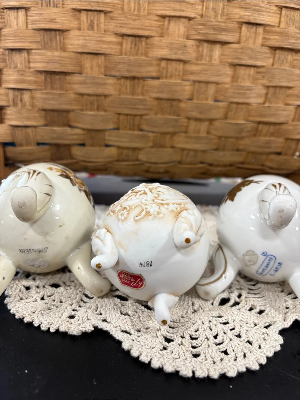 vintage Napcoware /Lefton cracked egg footed vases